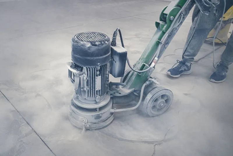 Concrete polishing contractors at work